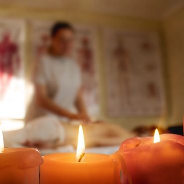 Relaxing massage candles wellness